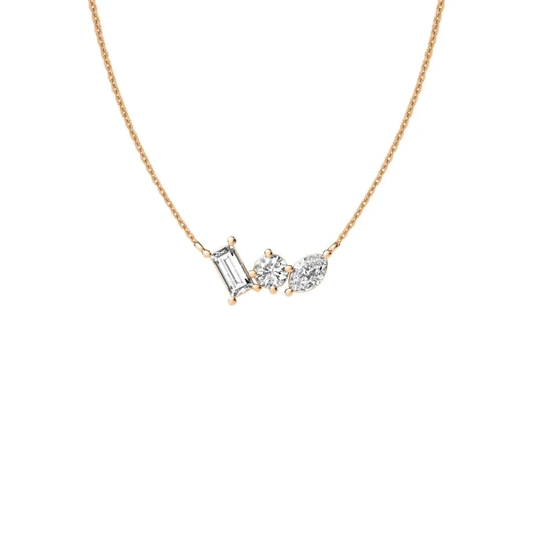 14k Rose Gold 0.60ct ttw Diamond Mix Necklace