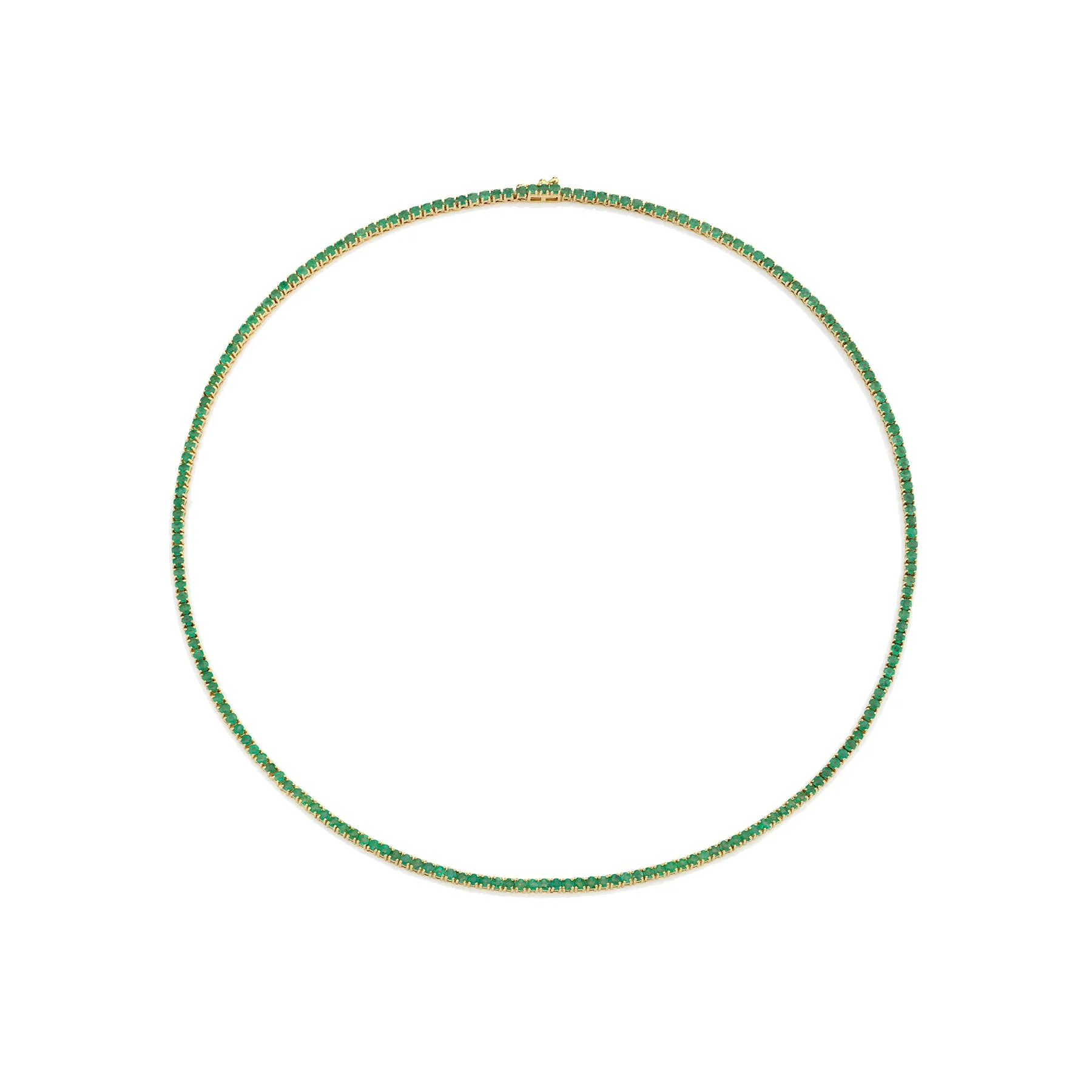 17 Perfect Tennis Necklace - Emerald / 14k Yellow Gold