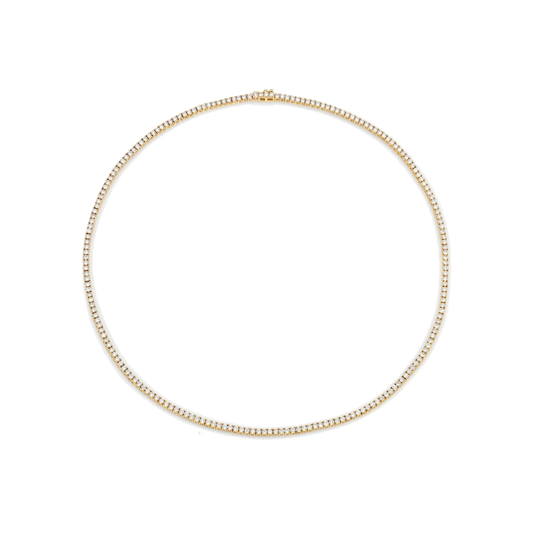 17 Perfect Tennis Necklace - White Diamond / 14k Yellow Gold