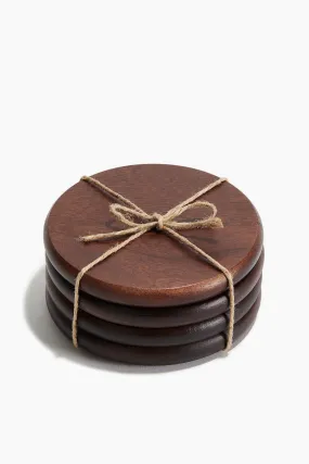 4-pack wooden coasters - Brown - Home All | H&M GB