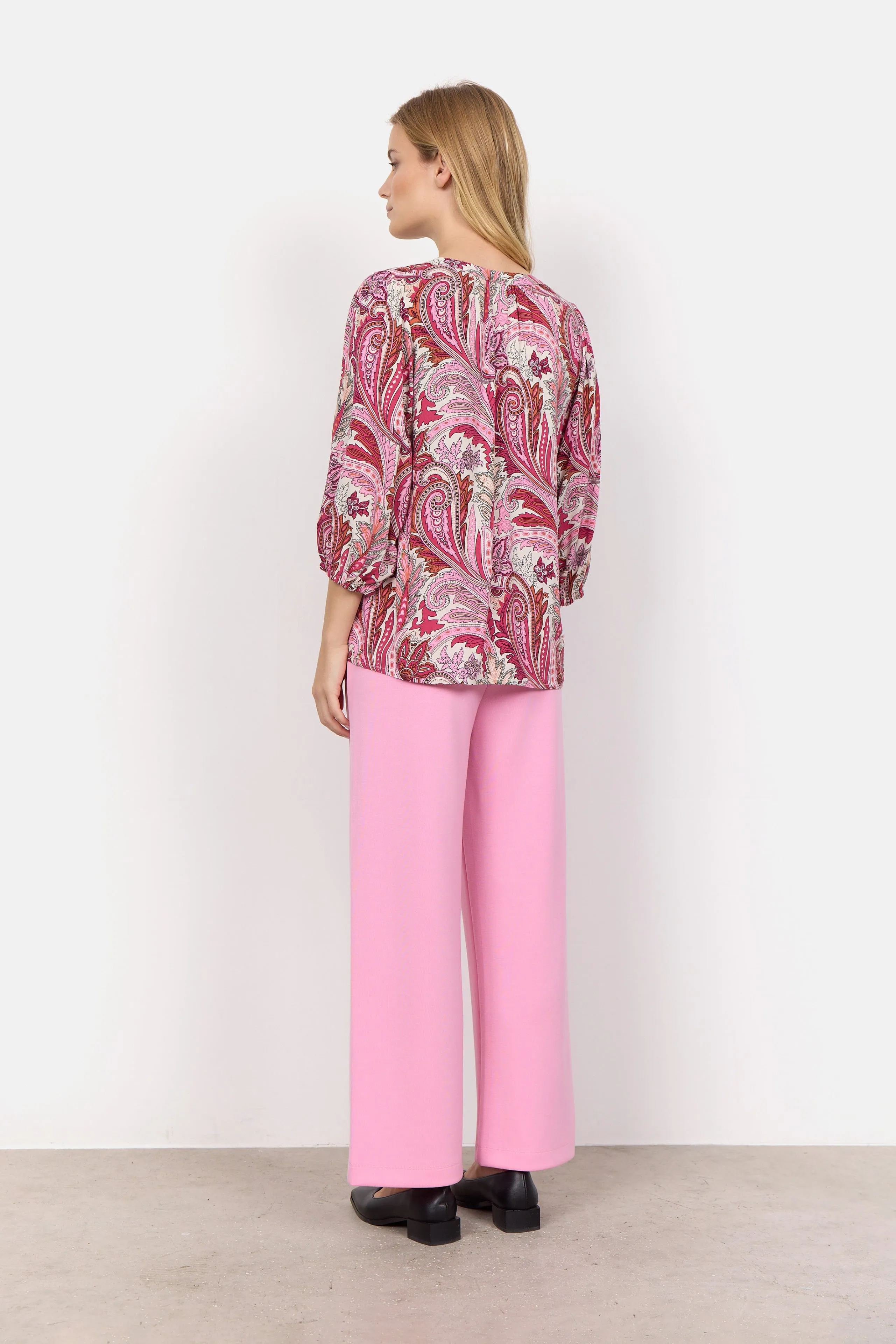 40549- Pink Print Donia Blouse - Soya Concept