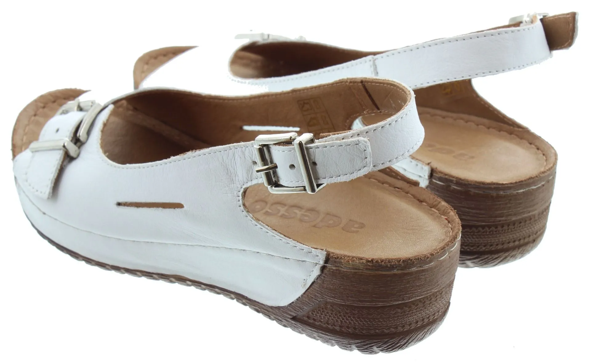 ADESSO Ladies Honey Buckle Sandals In White