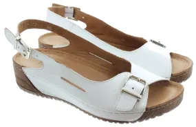 ADESSO Ladies Honey Buckle Sandals In White