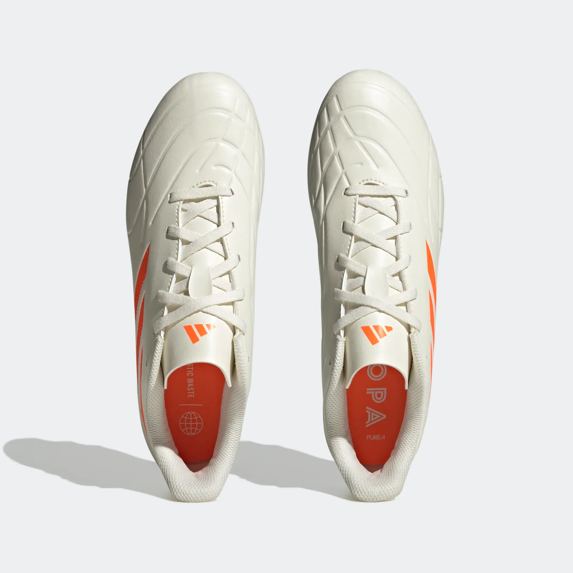 Adidas Men's Copa Pure.4 Flexible Ground Boots - Off White / Solar Orange