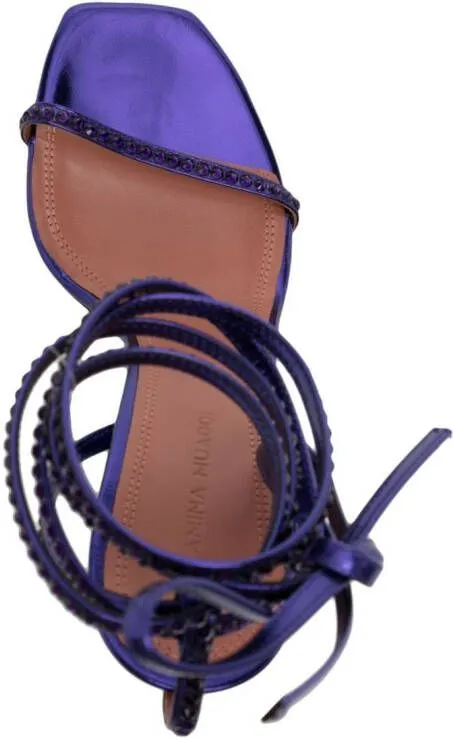 Amina Muaddi Crystal Vita 95mm sandals Purple