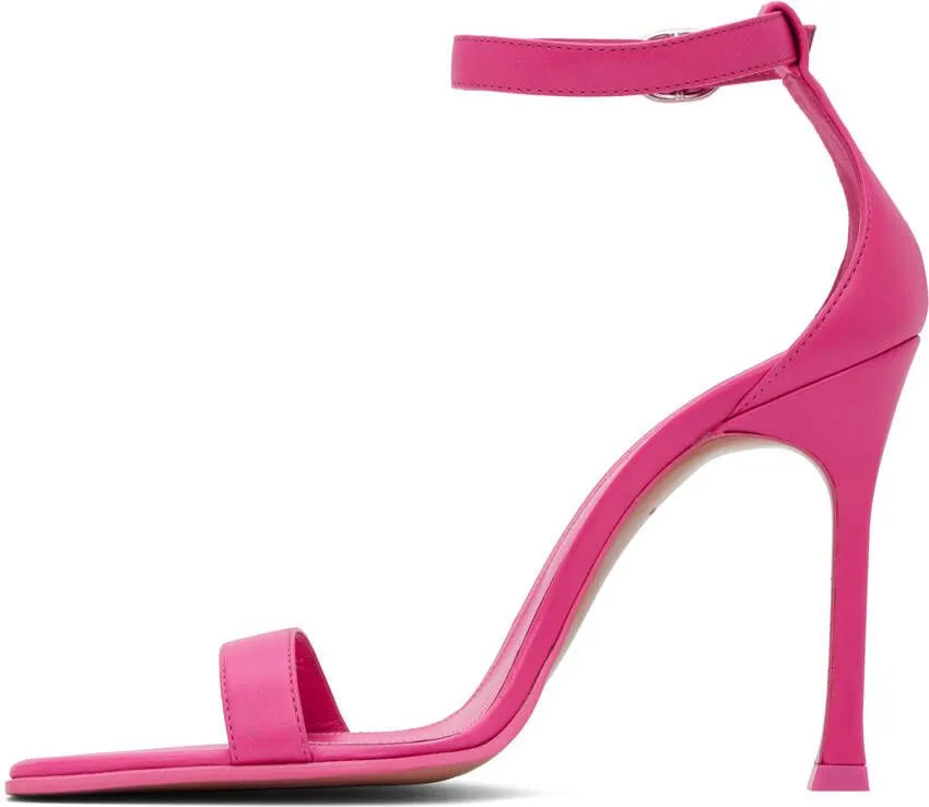 Amina Muaddi Pink Kim 90 Heeled Sandals