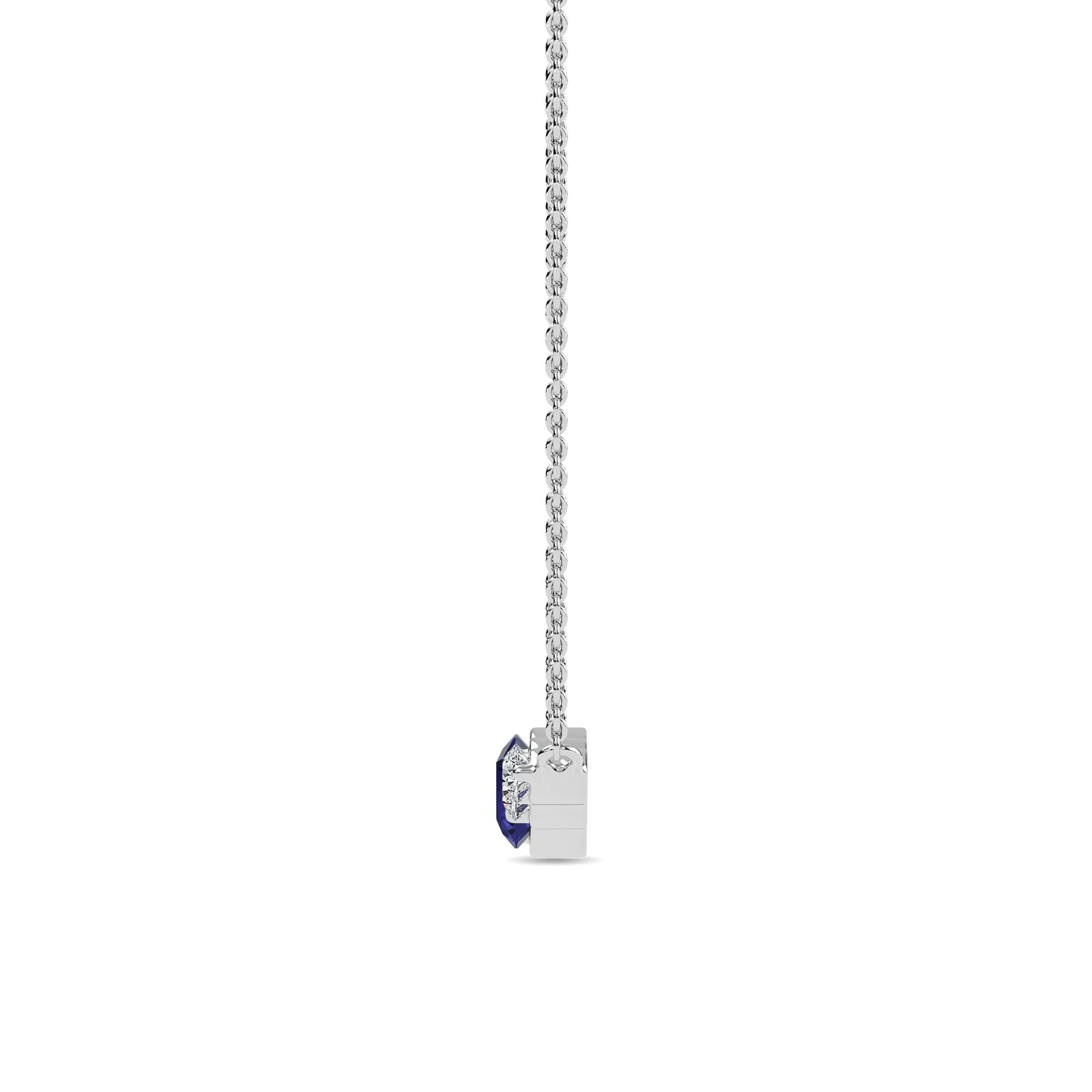 AUTRE -  14k White Gold 0.70ct Lab Grown Diamond and Sapphire Necklace