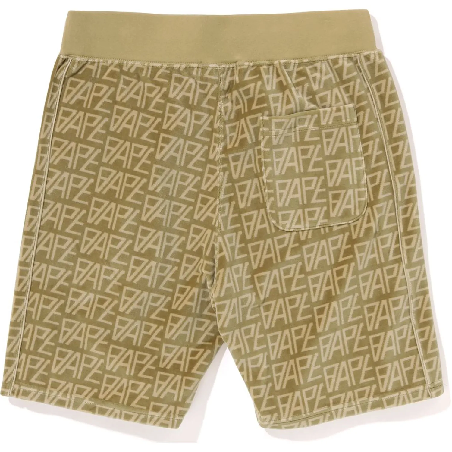 BAPE LOGO MONOGRAM VELOUR SHORTS MENS