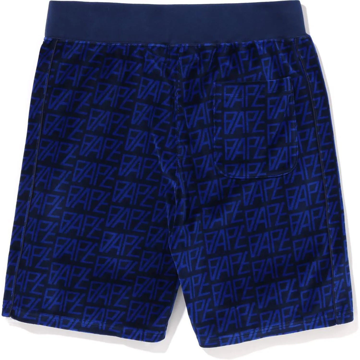 BAPE LOGO MONOGRAM VELOUR SHORTS MENS