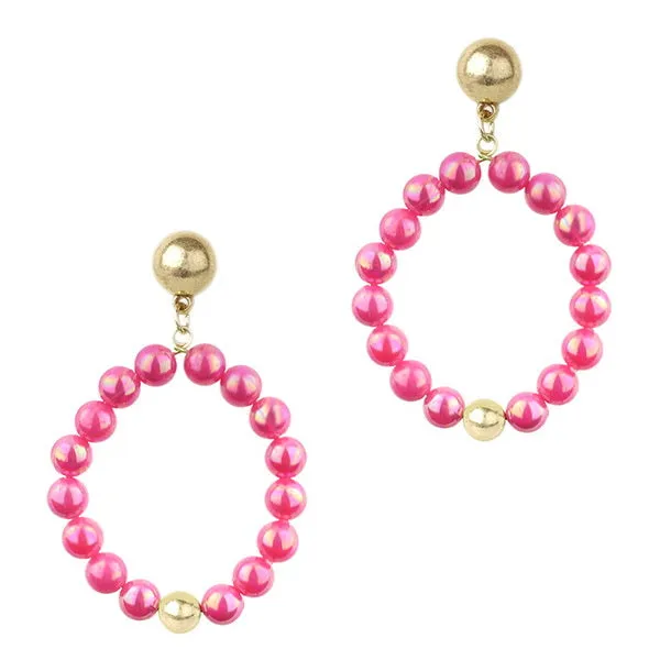 Barbie Theme Pearl Finish Color Dangle Earrings