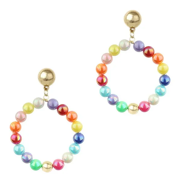 Barbie Theme Pearl Finish Color Dangle Earrings