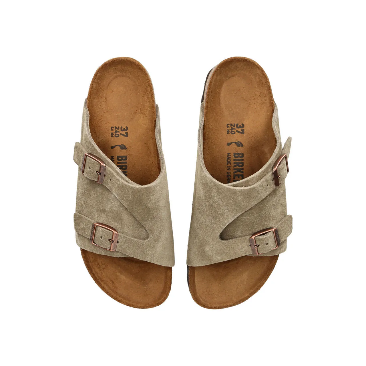 BIRKENSTOCK Zurich Suede Sandals - Brown