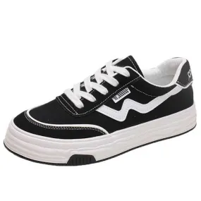 Black canvas stripe logo pattern casual shoe sneaker