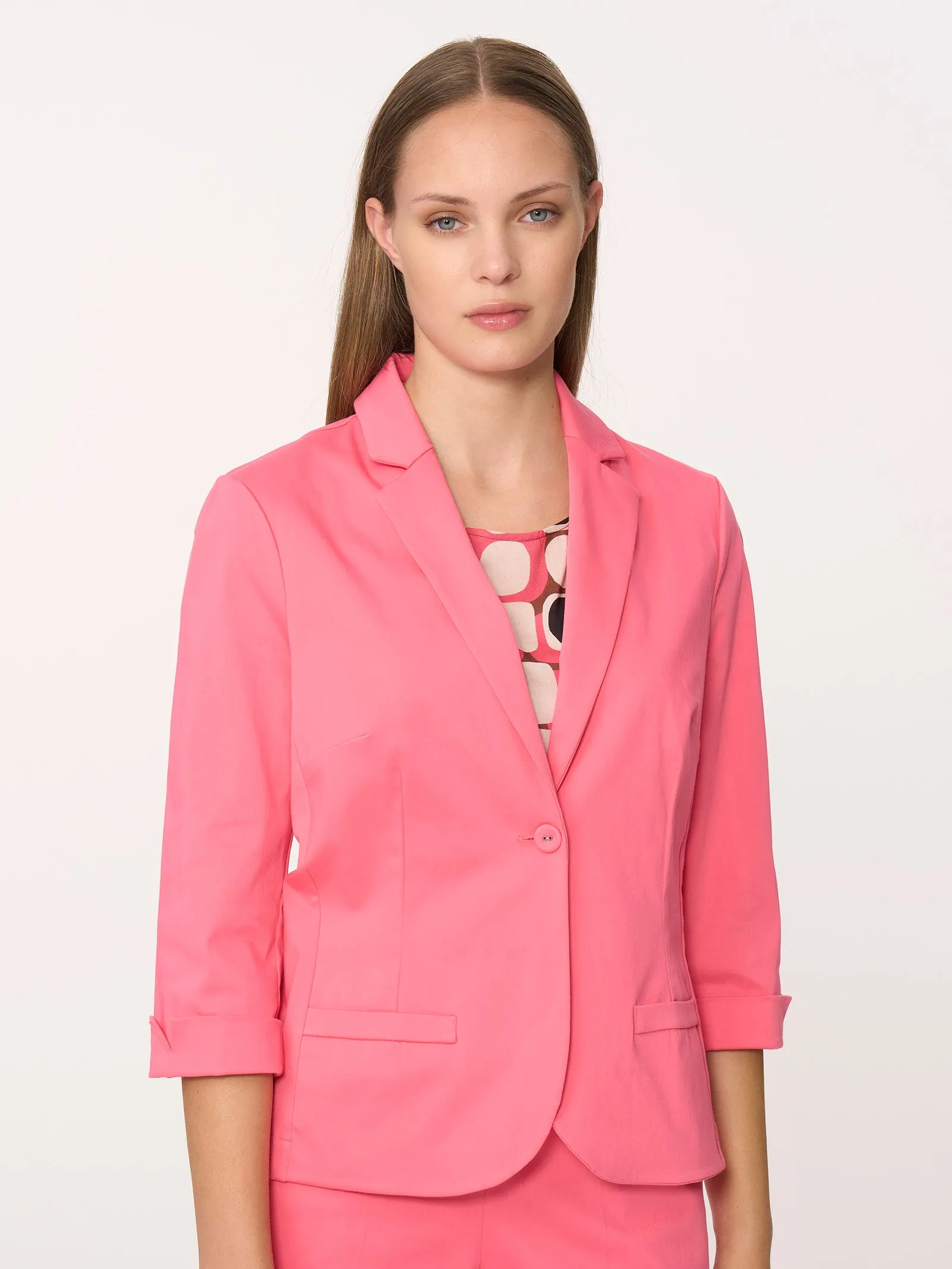 Blazer con manica 3/4 in Satin Power - Deep Lake