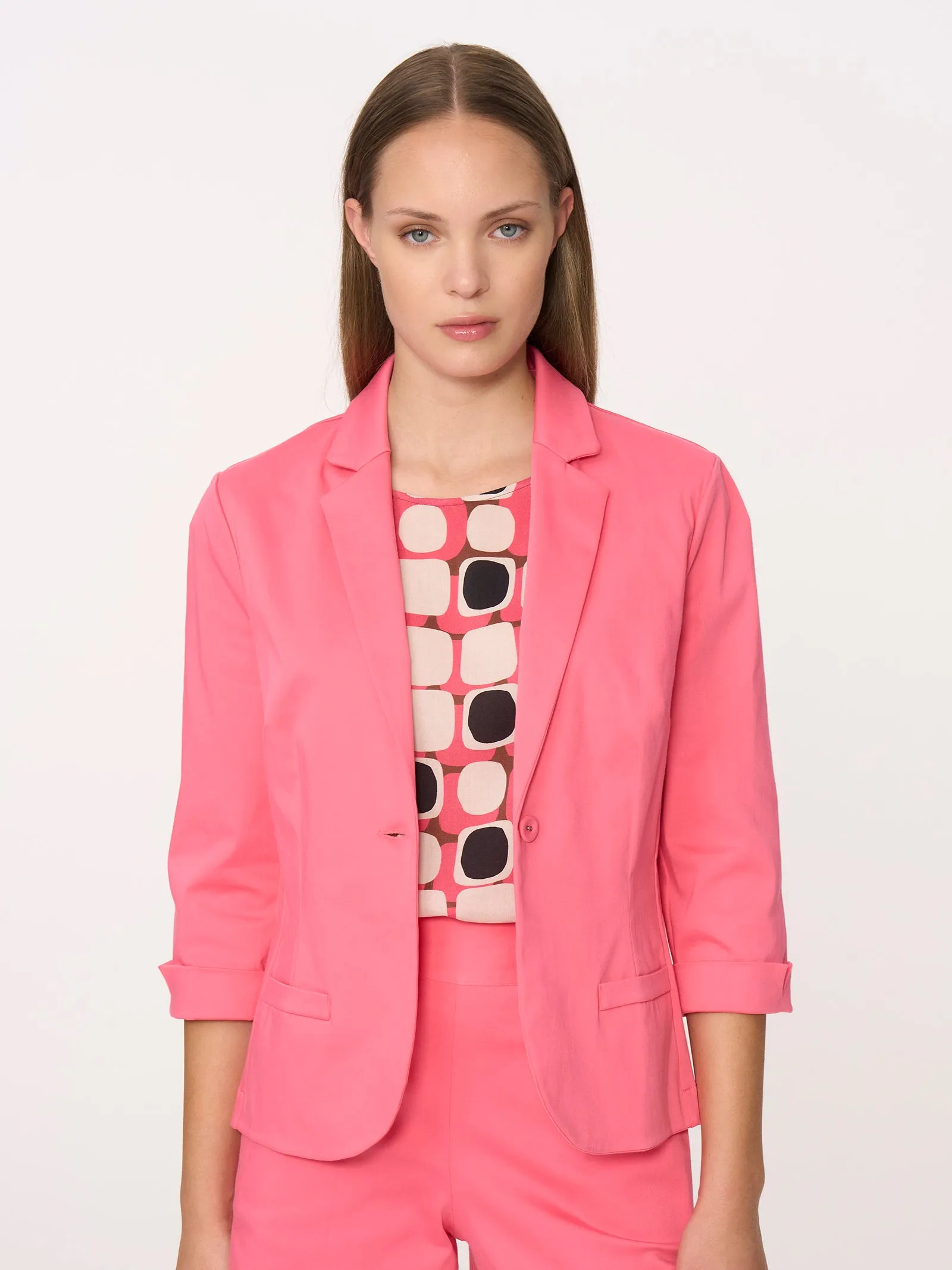 Blazer con manica 3/4 in Satin Power - Deep Lake