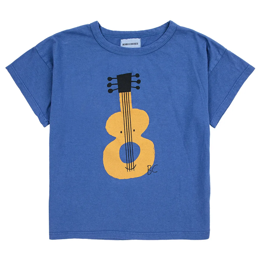 Bobo Choses Child Acoustic Guitar T-shirt Navy Blue