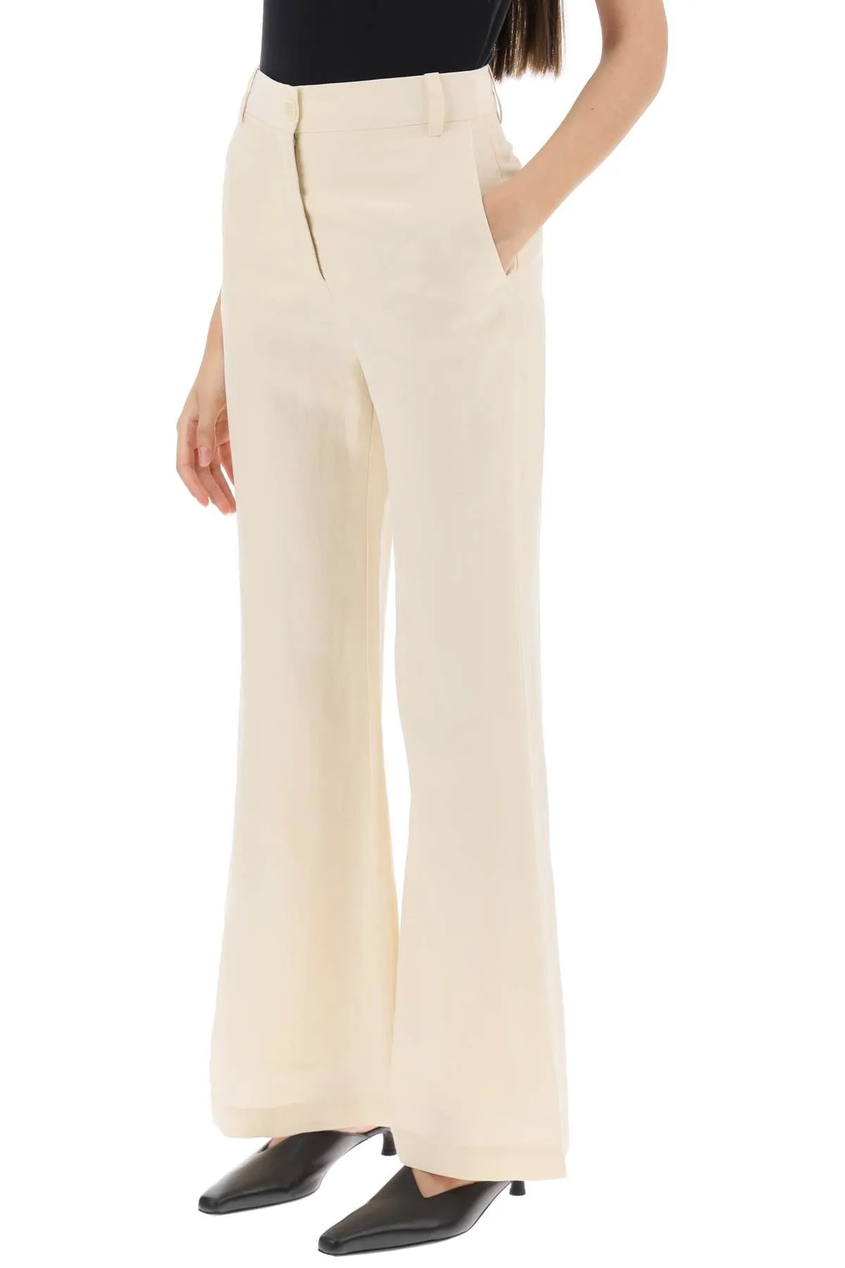 By malene birger carass linen blend pants Q71784005 PEARL