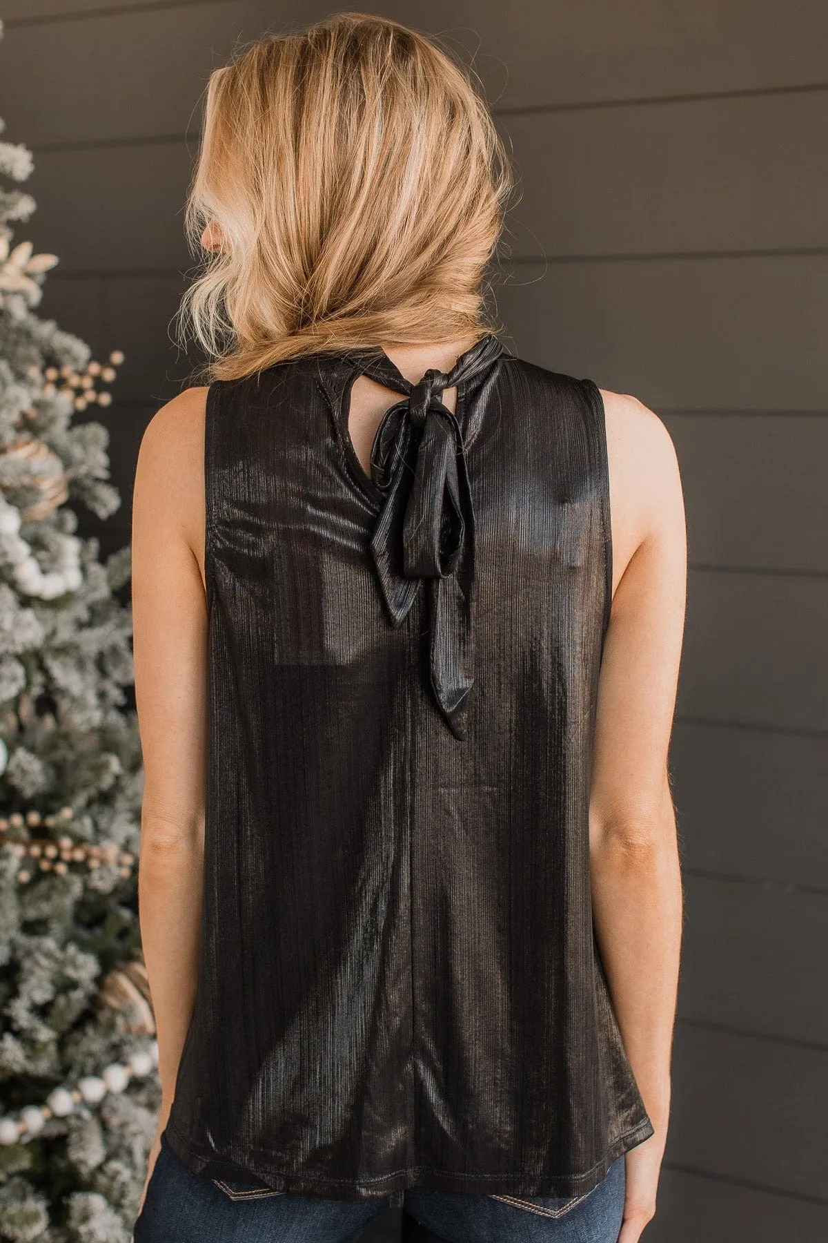 Candid Feelings Sleeveless Blouse- Black