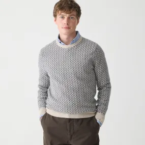 Cashmere jacquard crewneck sweater