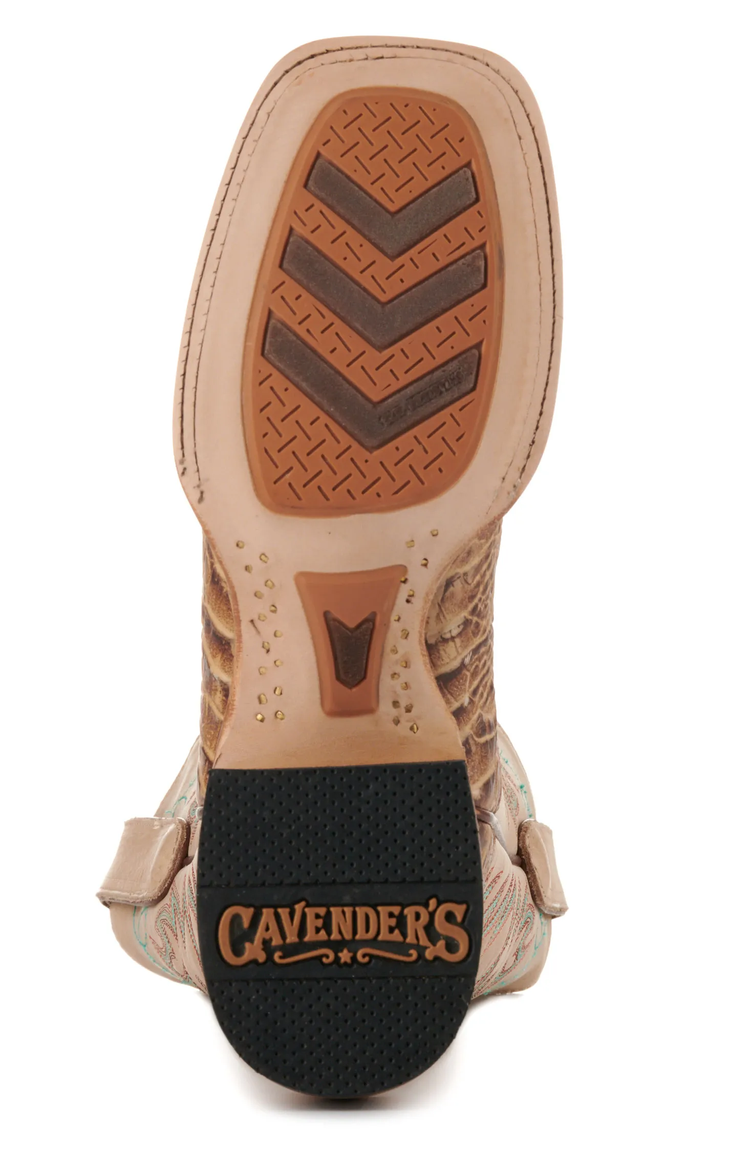 Cavender's Women's Endurance Beige and Sand Croc Print Wide Square Toe Cowboy Boots