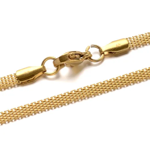 Chain Necklace, 304 Stainless Steel, Bar Link Chain Necklace, Gold Plated, 45cm