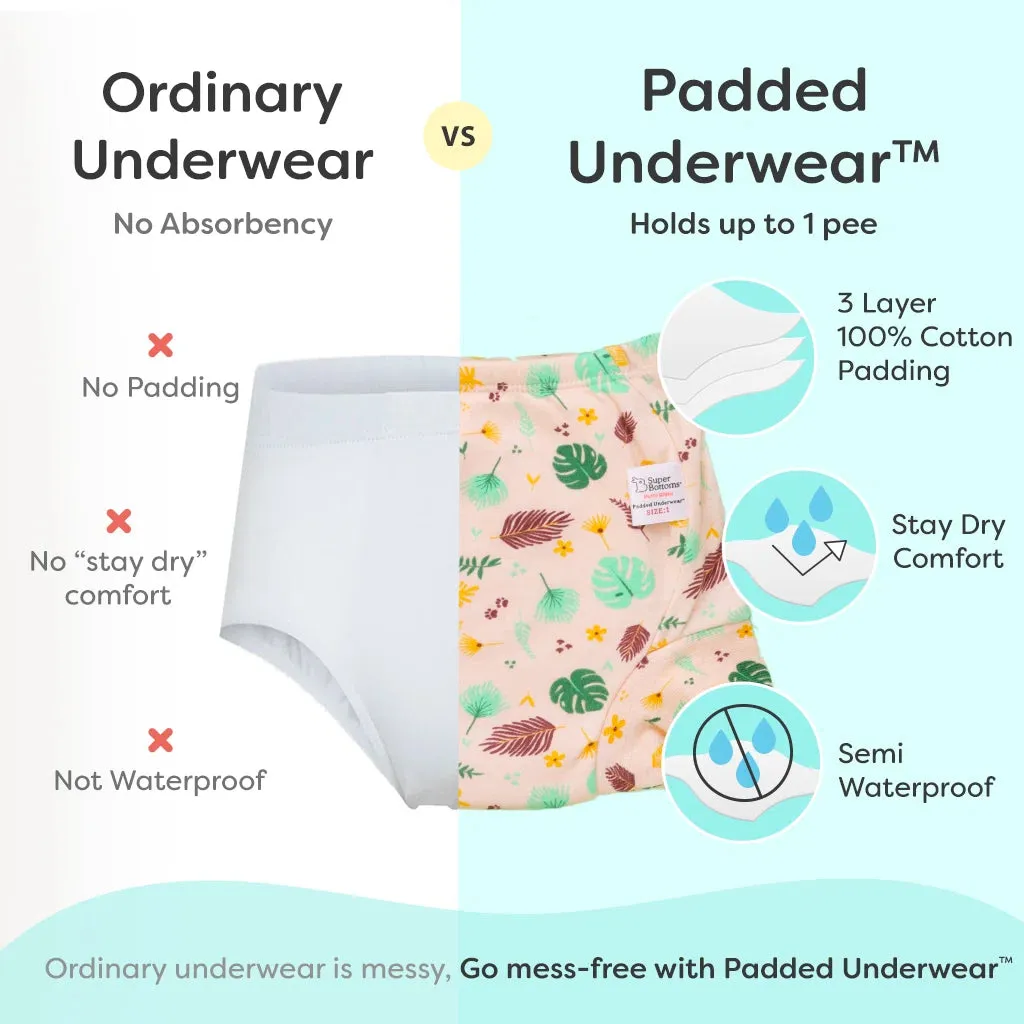 Choose Size and Print for 6 Padded Underwear