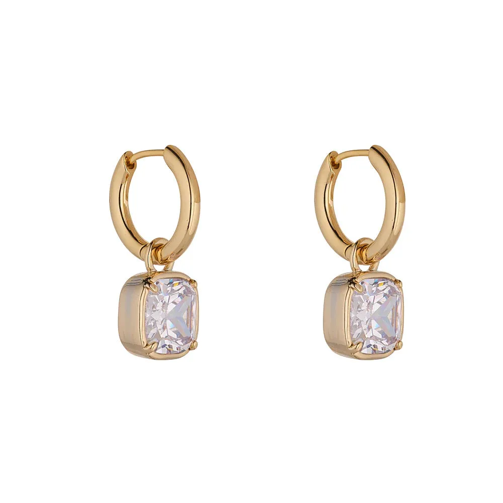 Chunky White CZ Drop Earrings- Knight & Day Jewellery