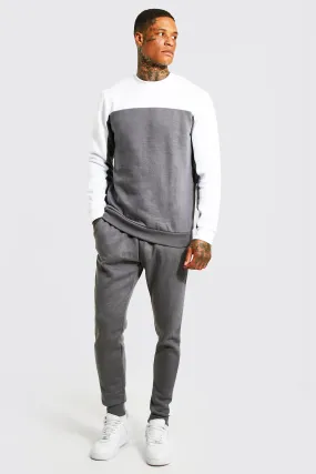 Colour Block Sweater Tracksuit