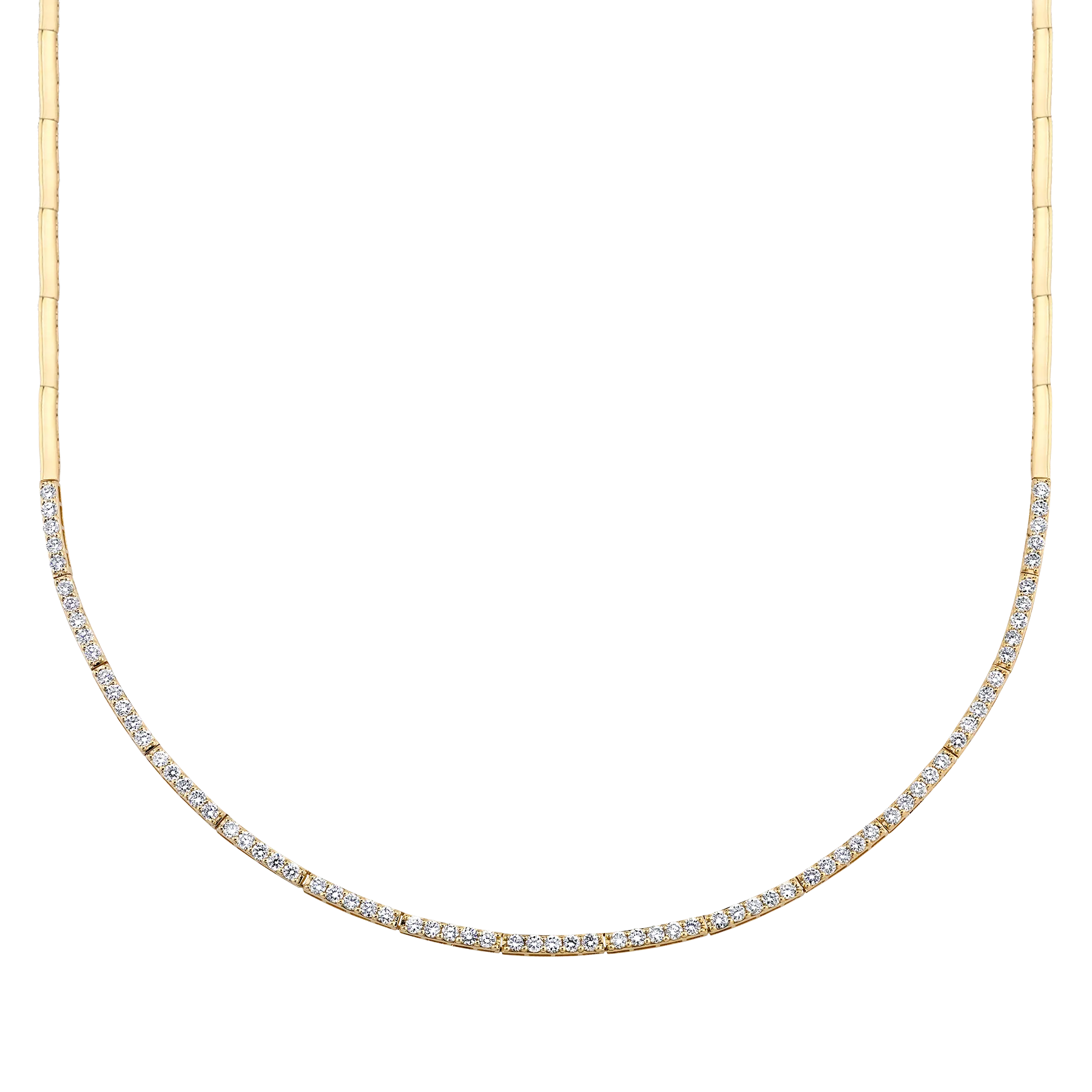 Crescent Eternity Necklace - White Diamond / 14k Yellow Gold