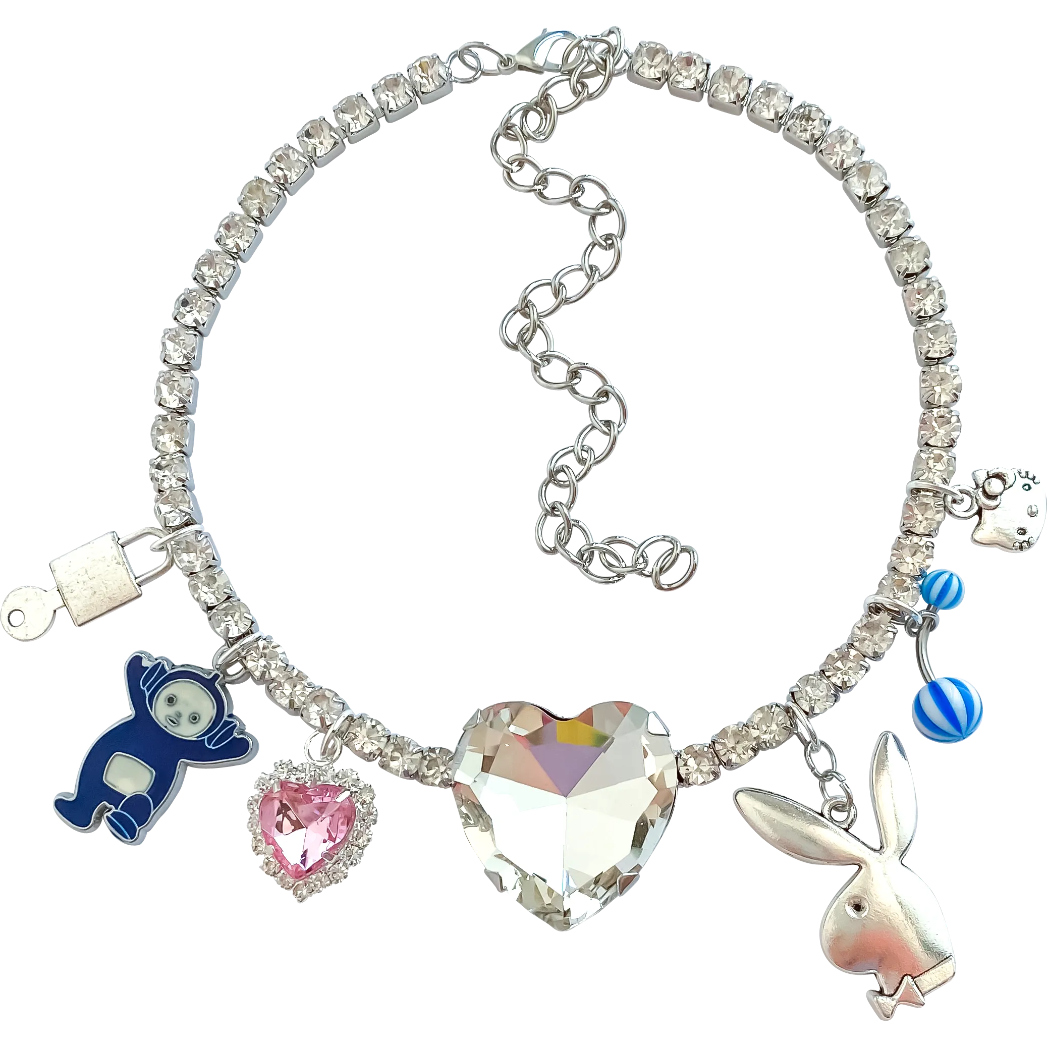 Crystal Heart Charm Necklace