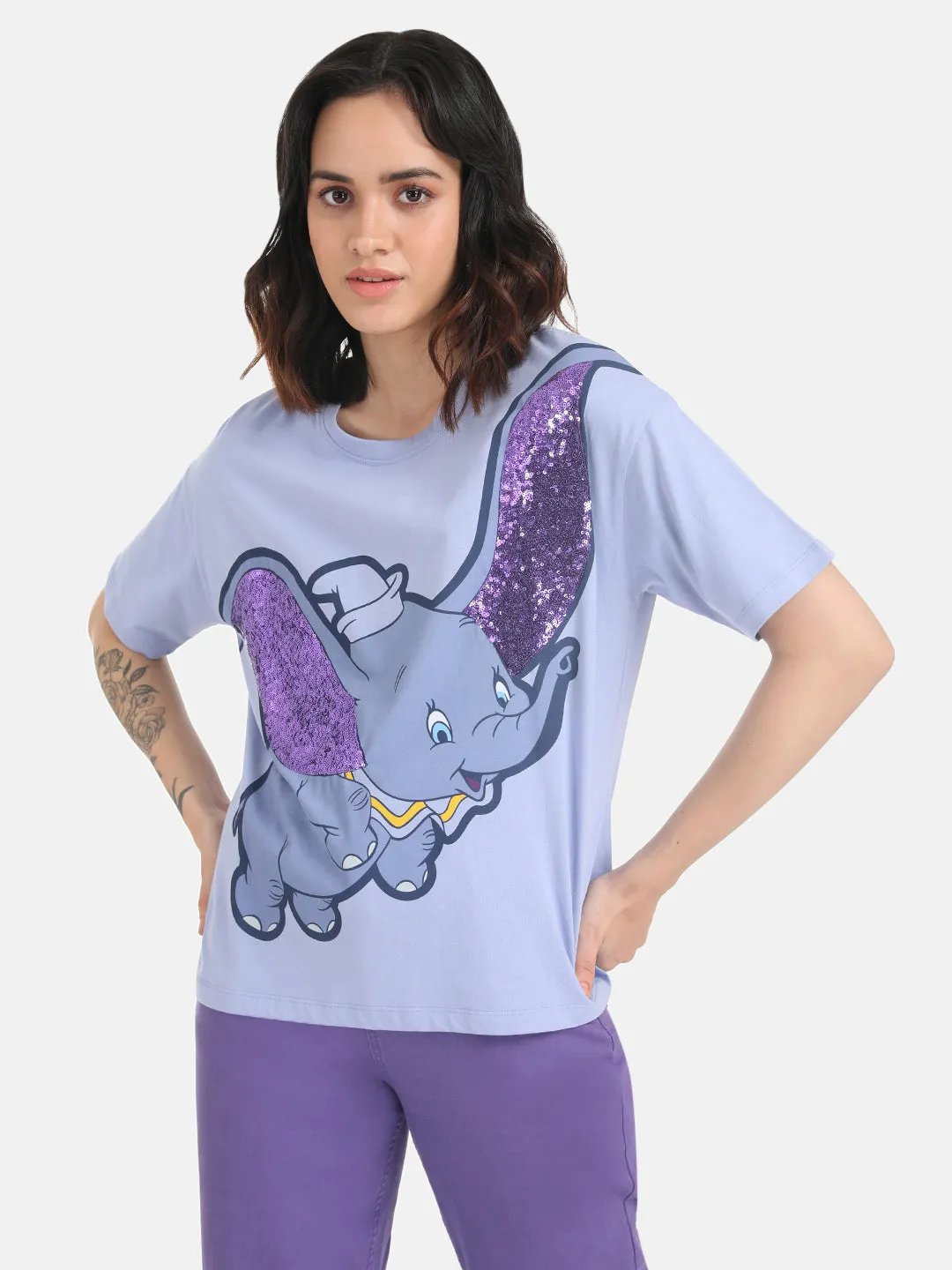 Dumbo  Disney Printed T-Shirt With Sequin Work