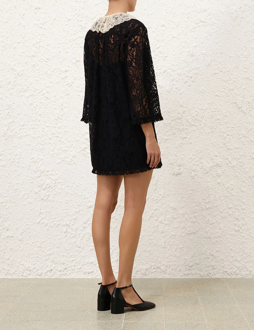 Eden Lace Frill Mini Dress