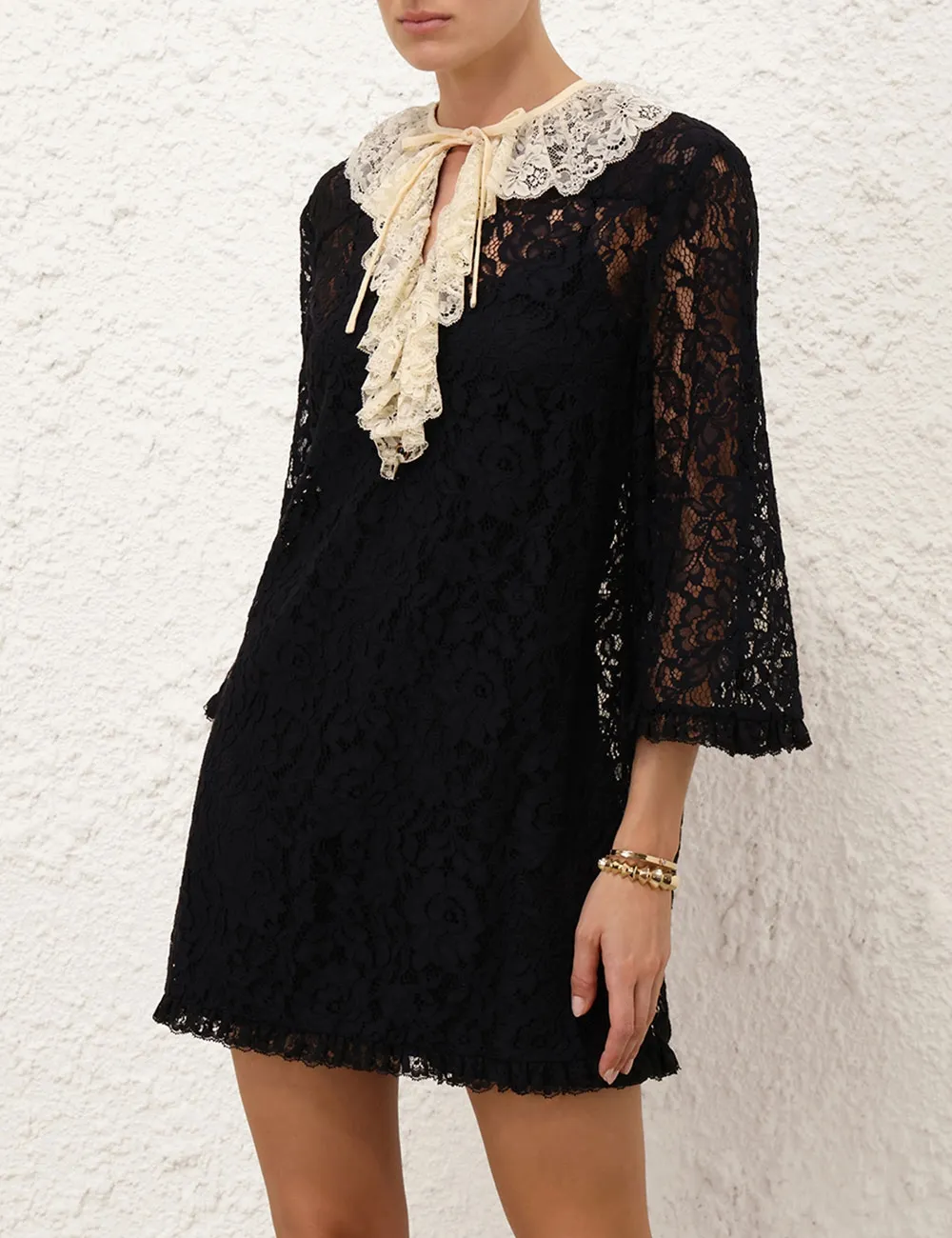 Eden Lace Frill Mini Dress