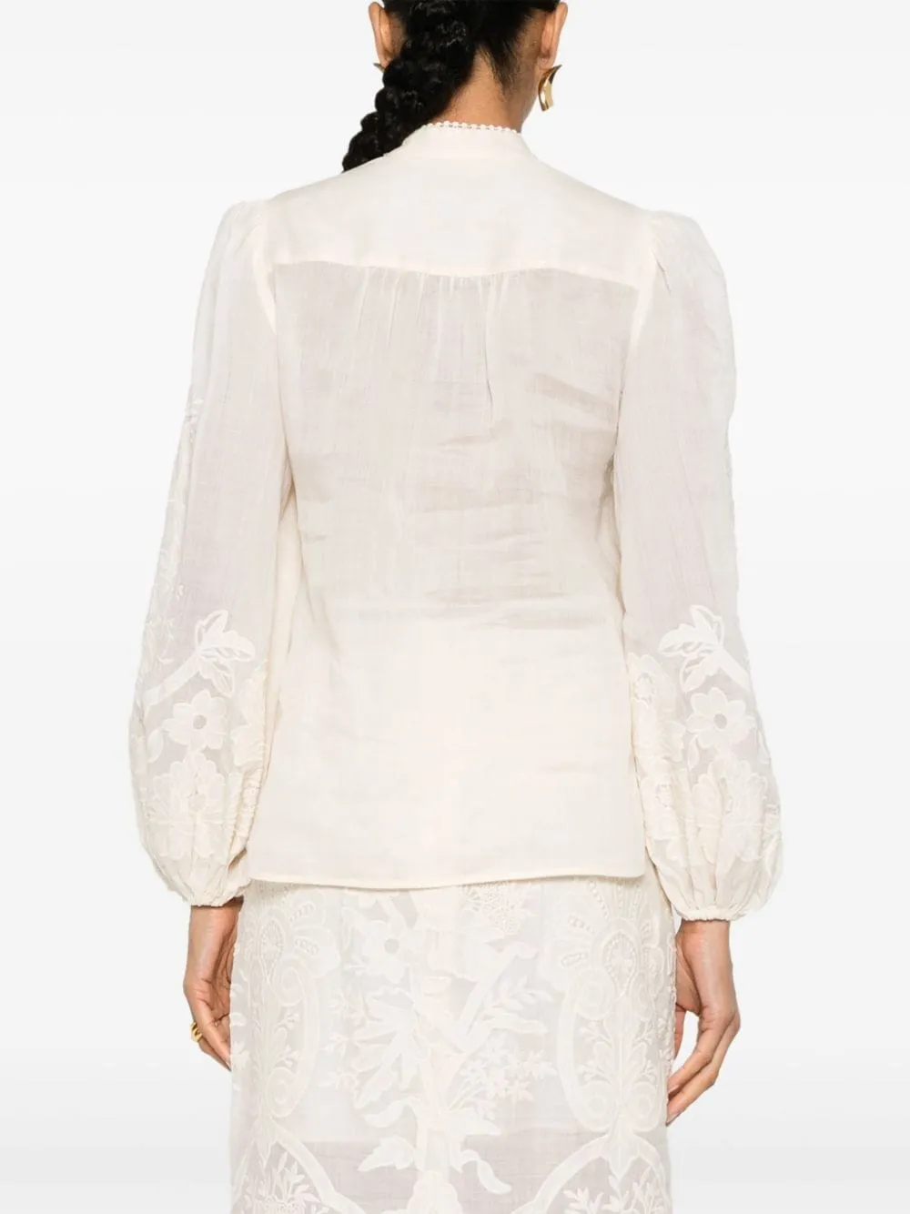 EMBROIDERED LINEN BLOUSE