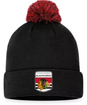 Fanatics Men's NHL Fanatics Chicago Blackhawks 2023 NHL Draft Cuffed Knit Hat with Pom