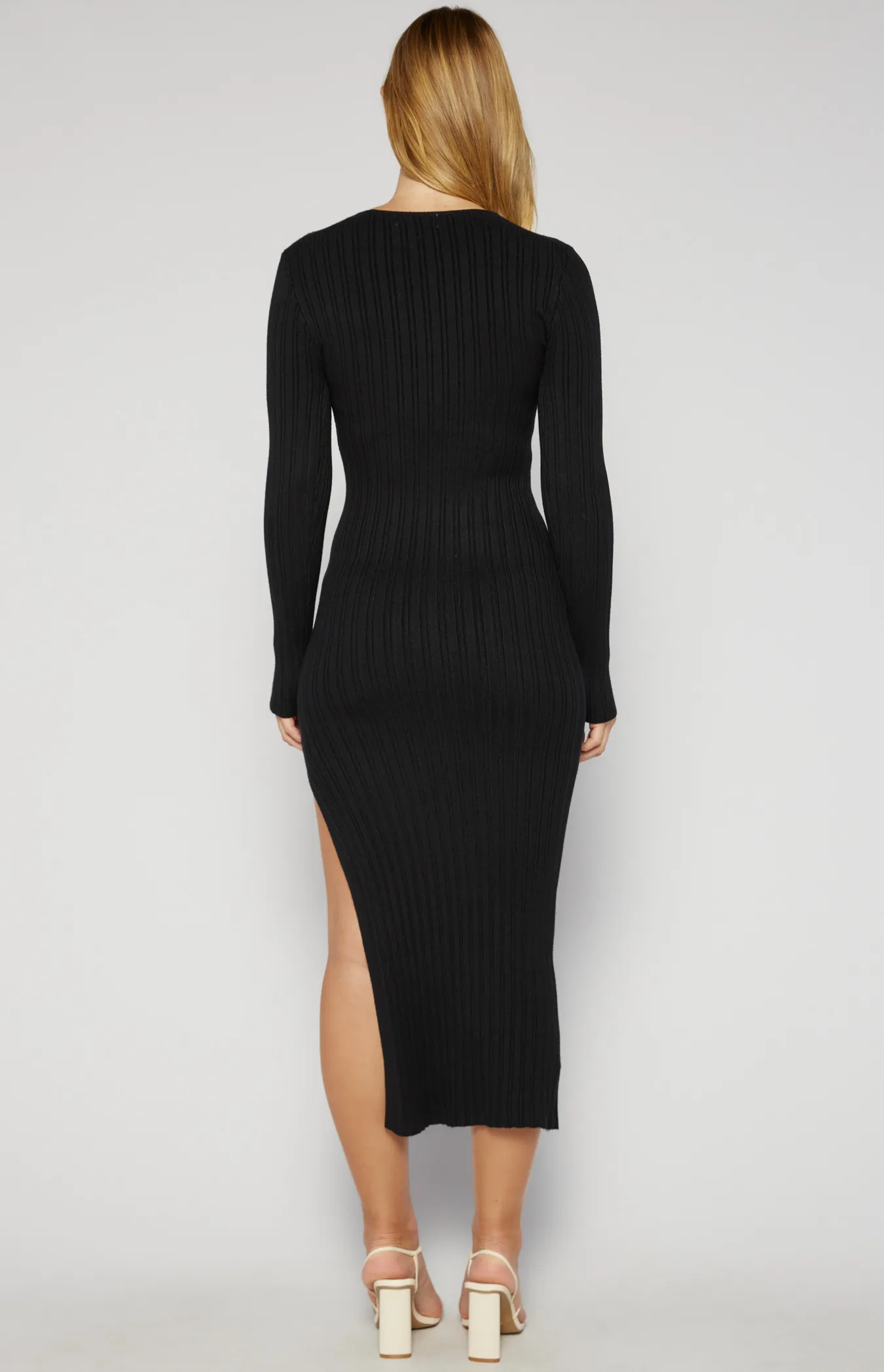 Front Drawstring Detail Knit Midi Dress (SKN804) 