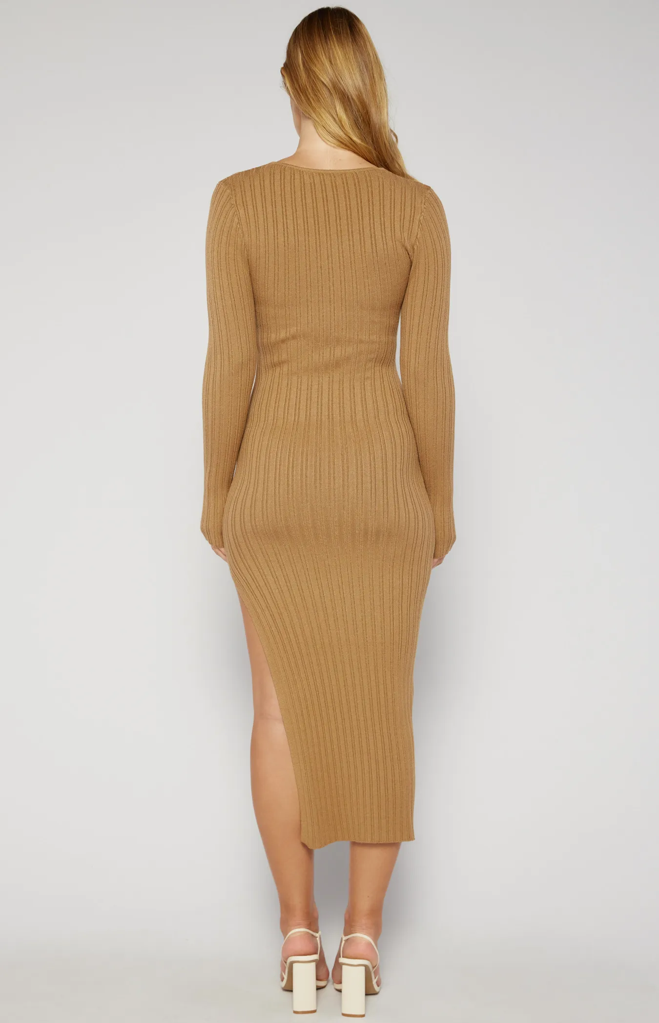 Front Drawstring Detail Knit Midi Dress (SKN804) 