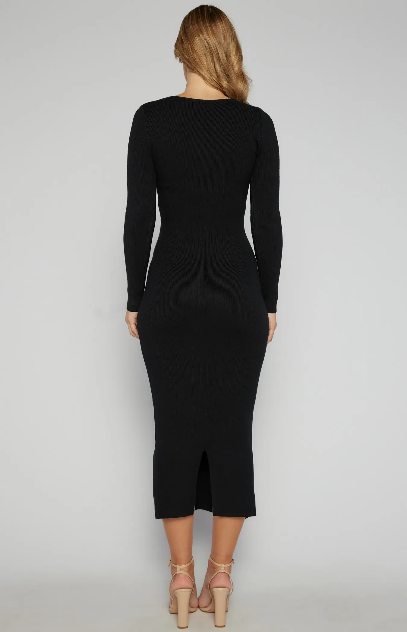 Front Seam Detail Knit Midi Dress (SKN846)