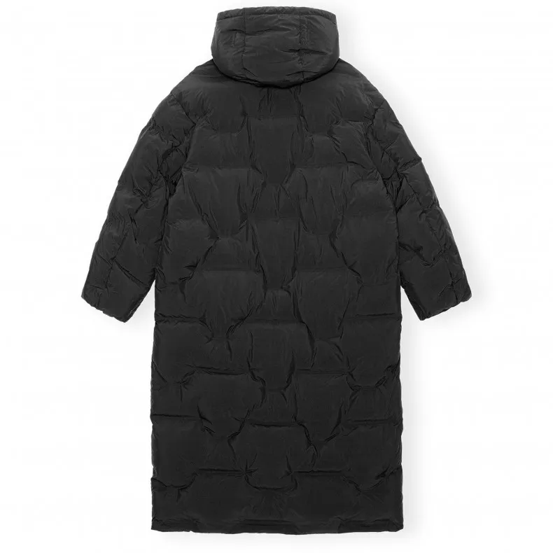 GANNI Soft Puffer Oversized Coat (Black)