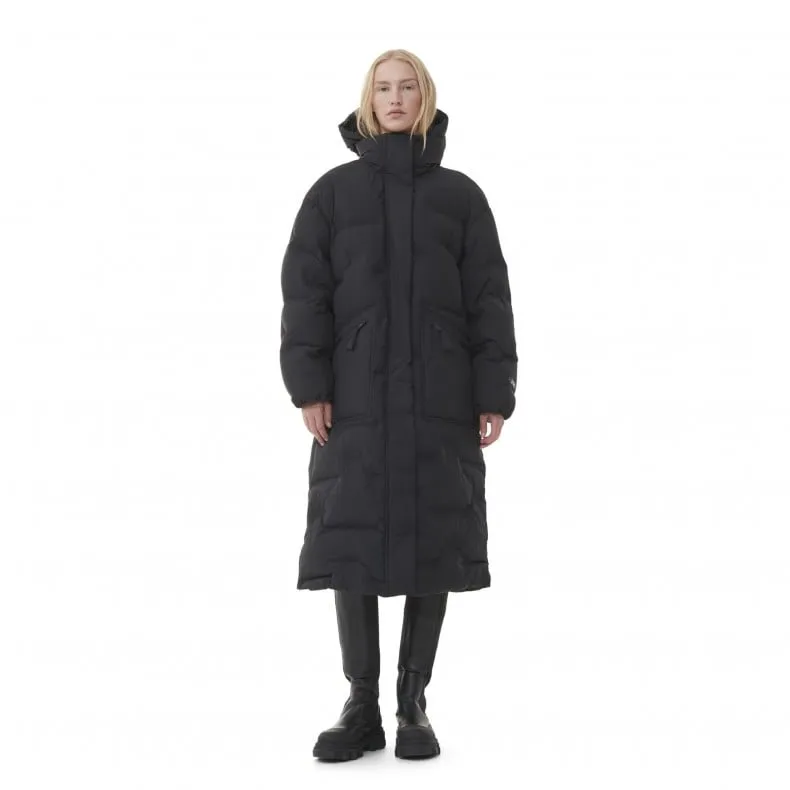 GANNI Soft Puffer Oversized Coat (Black)