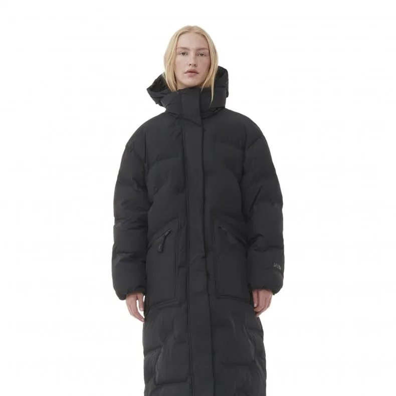 GANNI Soft Puffer Oversized Coat (Black)