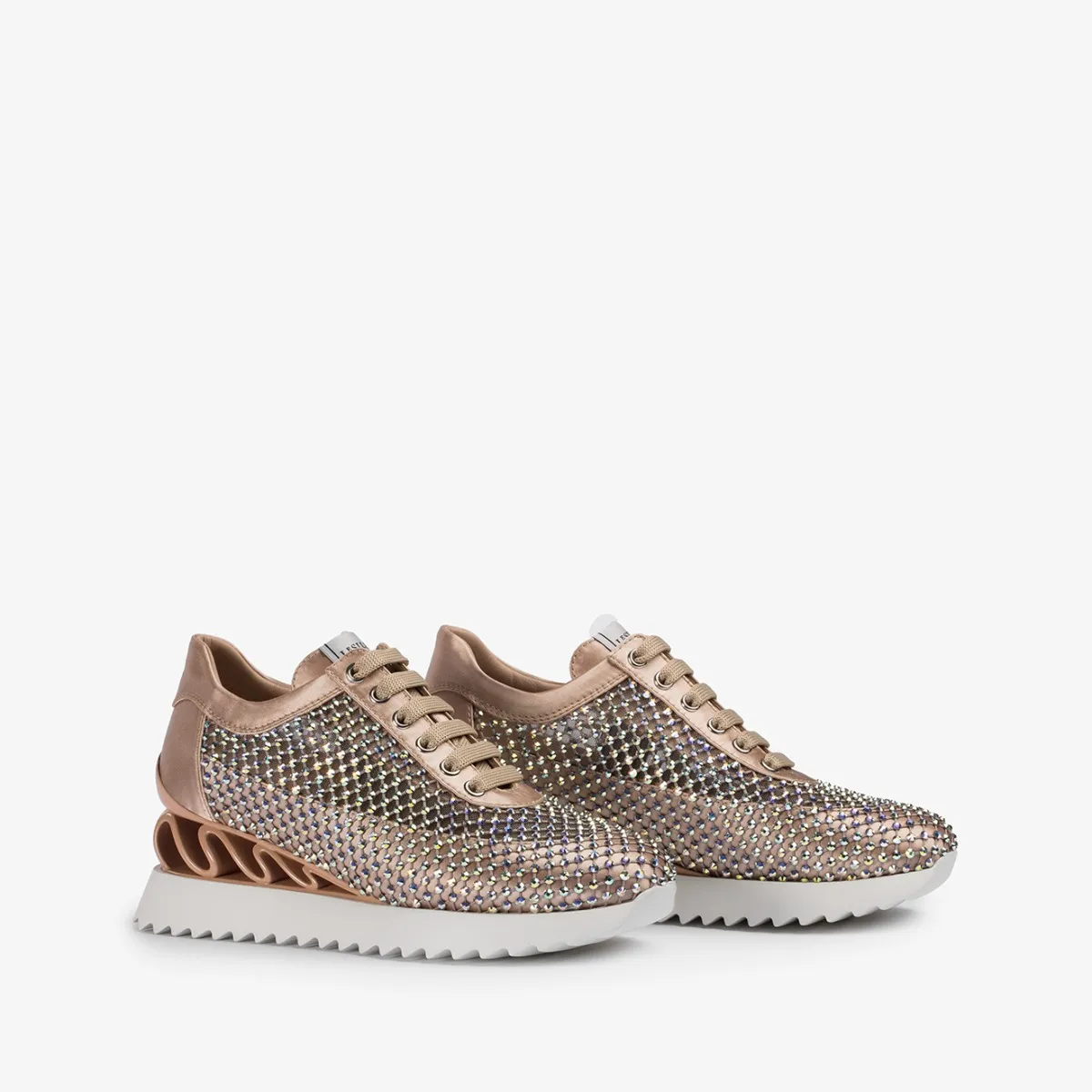 GILDA WAVE SNEAKER 60 mm Skin nude fishnet sneaker with Crystals