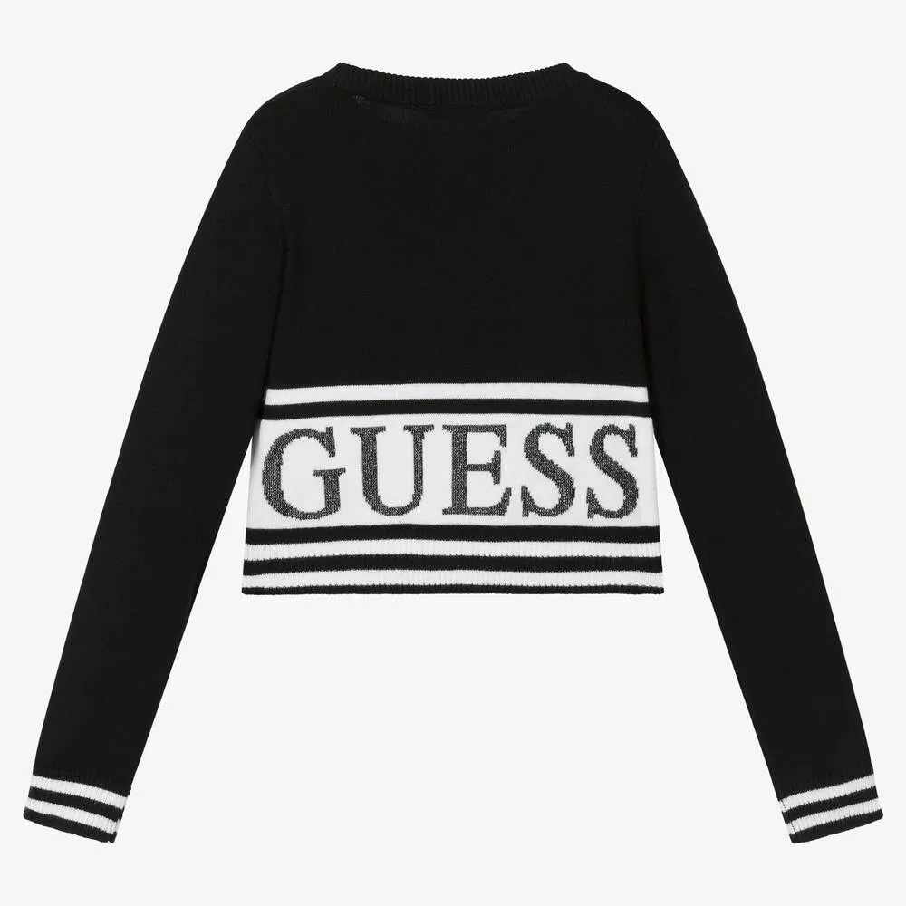 Girls Black Knitted Sweater