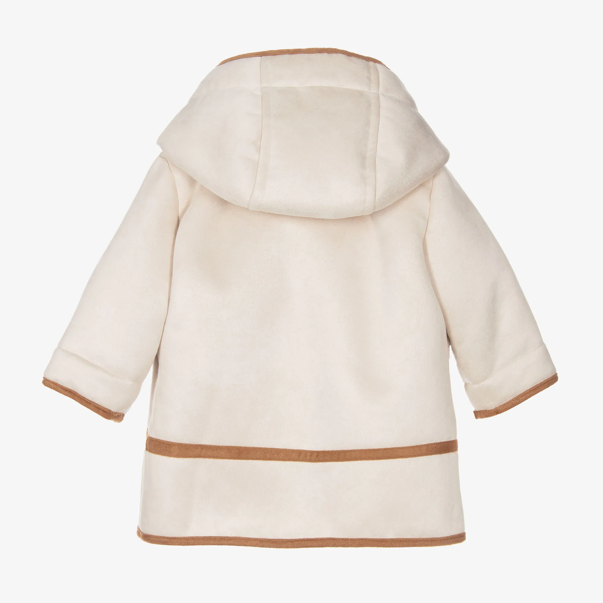 Girls Ivory Faux Shearling Hooded Coat