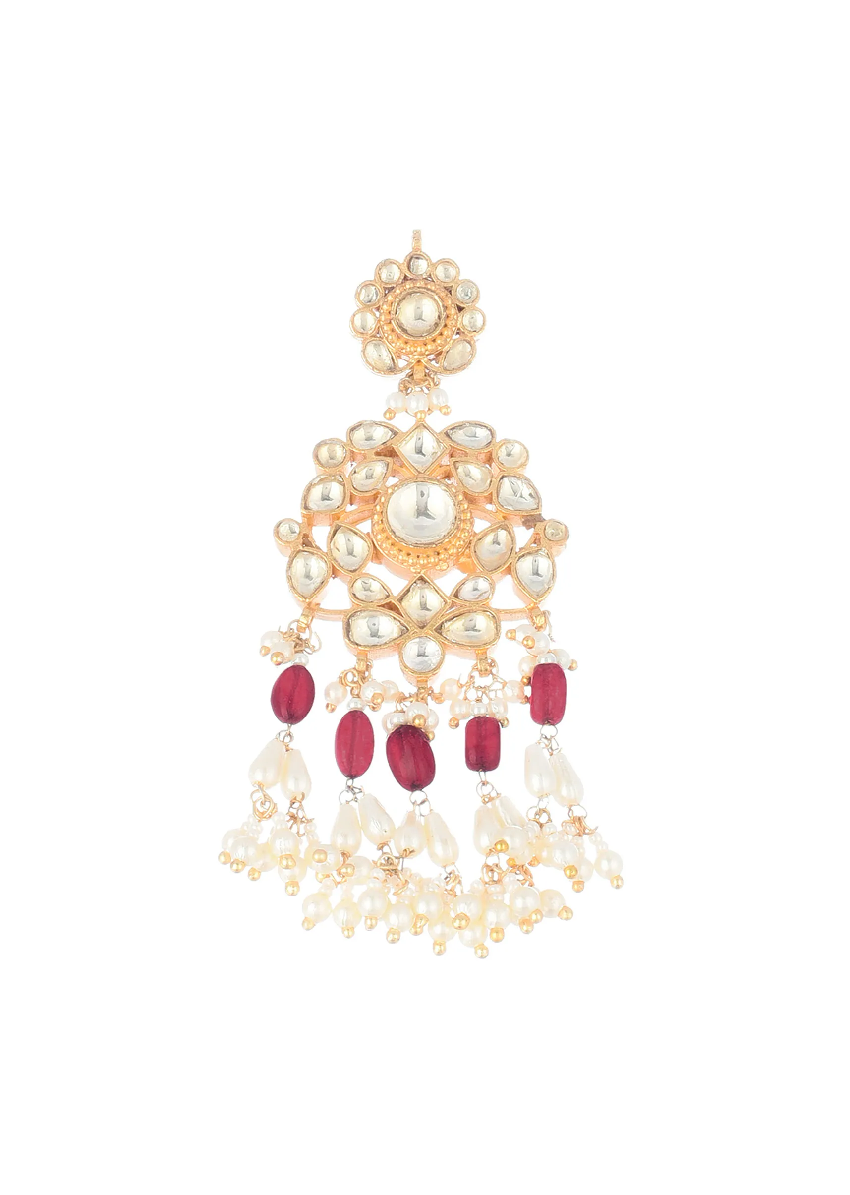 Gold Finish Ruby Stone Choker Set With Kundan Work