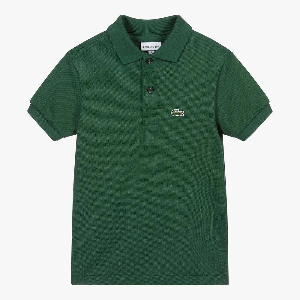 Green Cotton Crocodile Polo Shirt