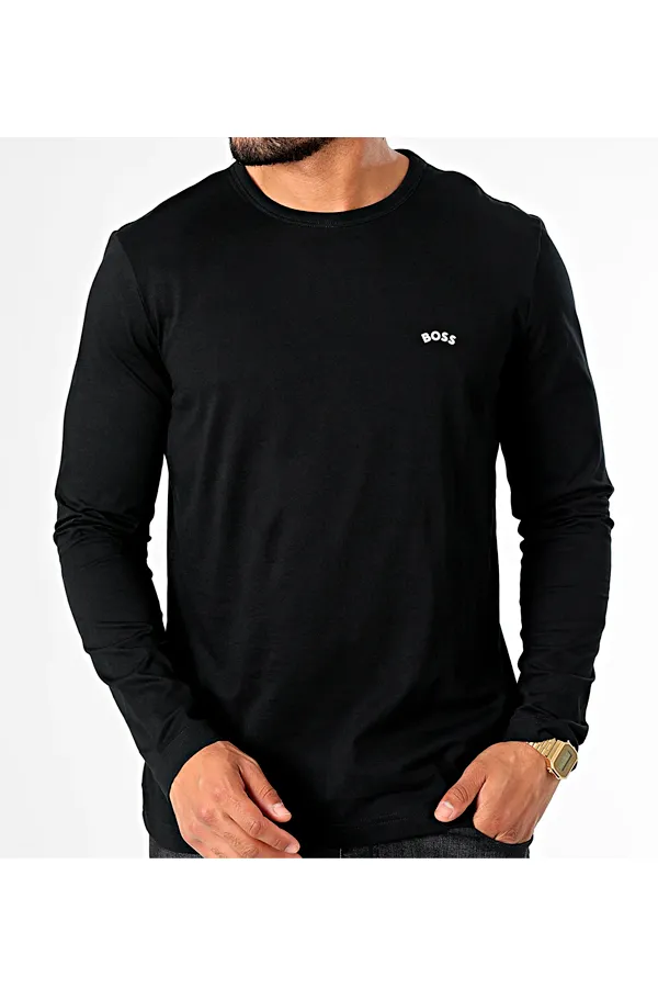 Hugo Boss L/S Tee Curved Logo Black