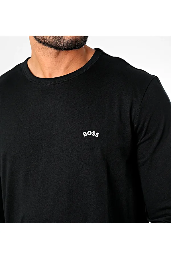 Hugo Boss L/S Tee Curved Logo Black