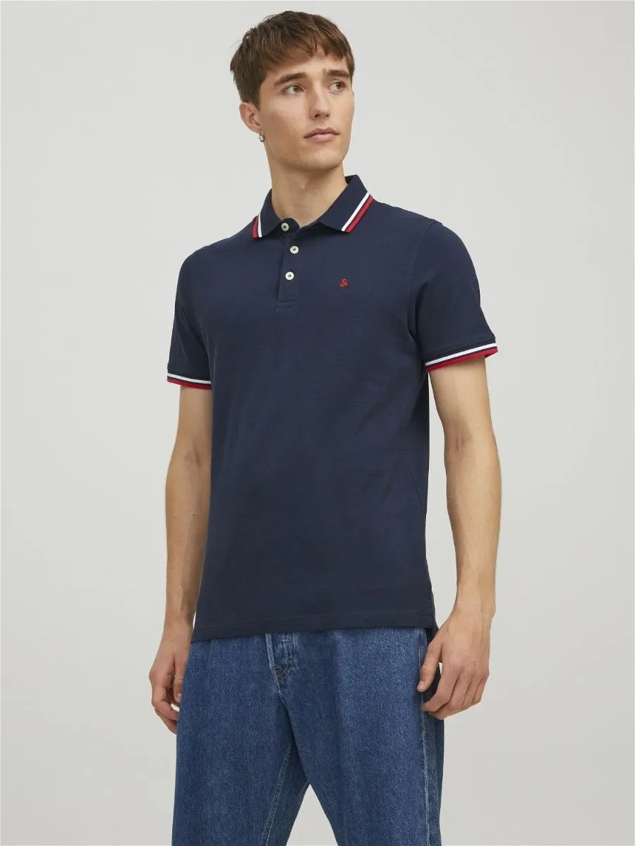 Jack & Jones Paulos Tipped Polo Shirt Navy Blazer