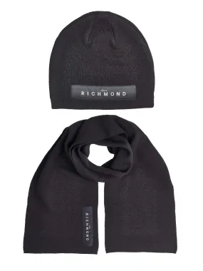 John Richmond beanie & scarf set